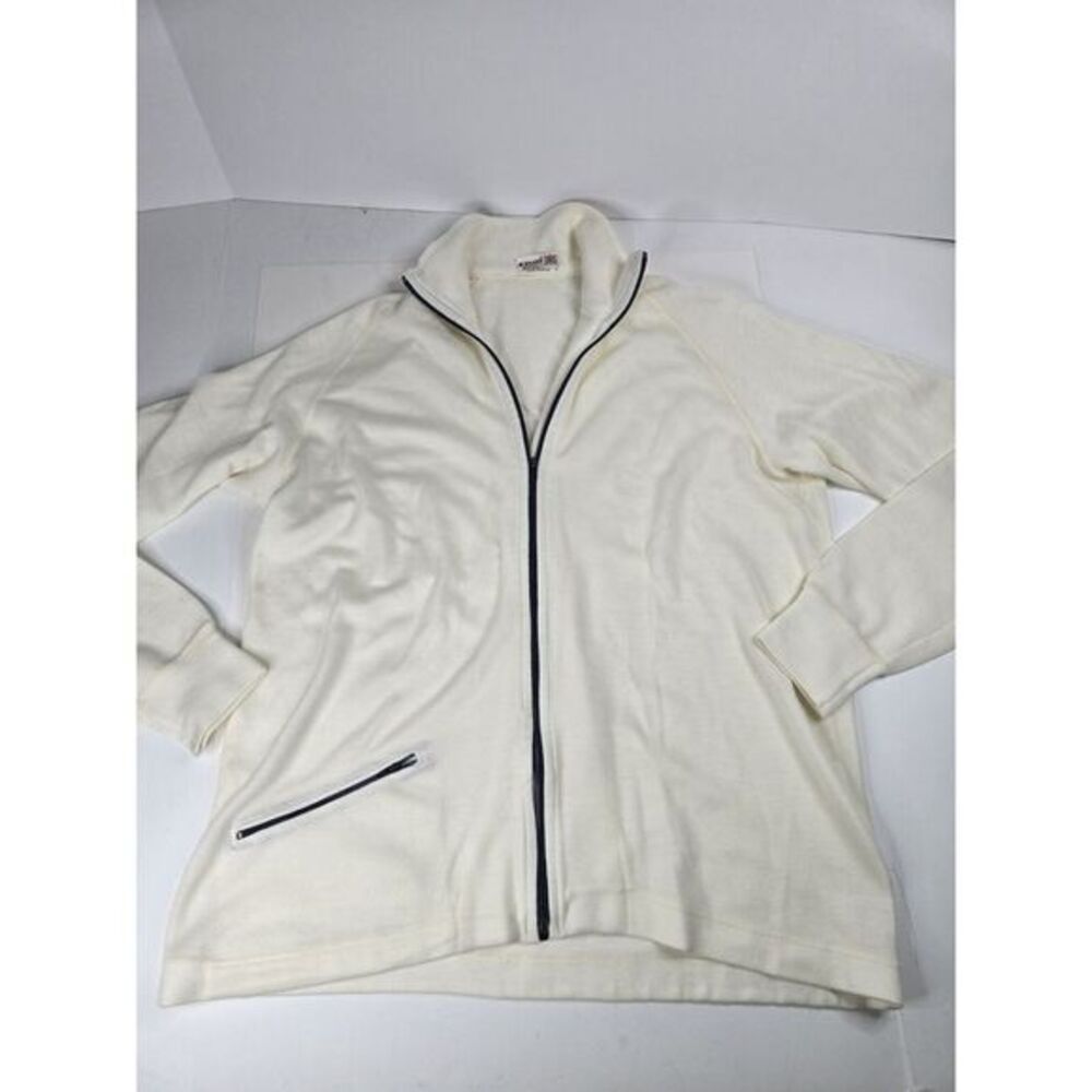 Vintage Izod 100% Acrylic Zip Up Jacket Golf Made In Japan Men's Large